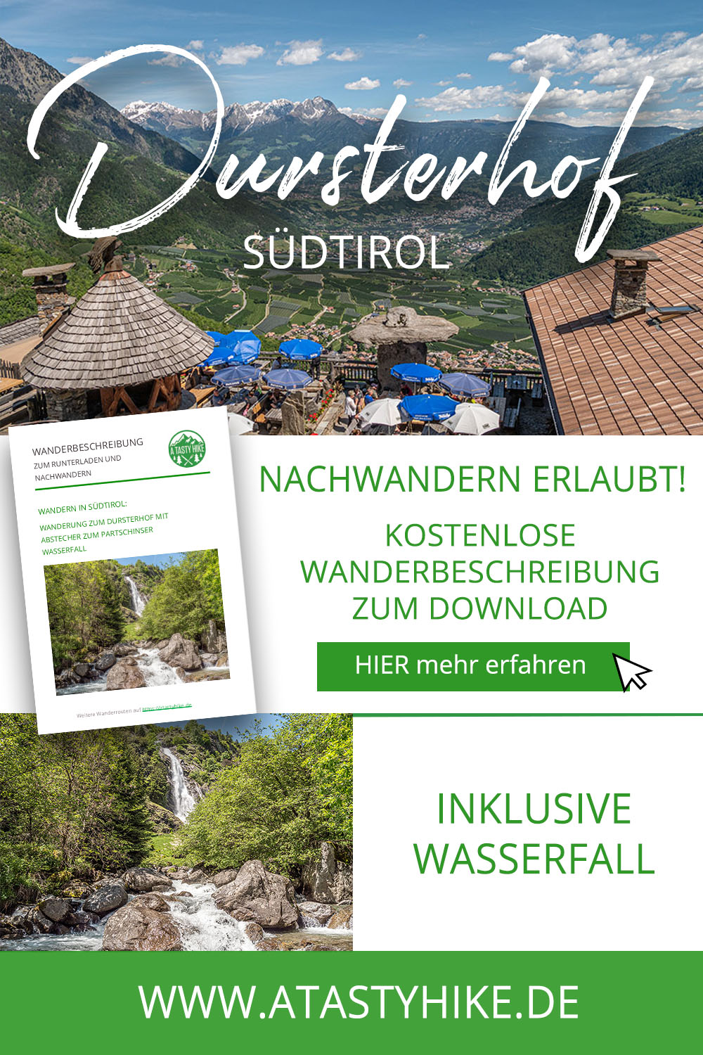 Wasserfälle, Himbeeren und Brotzeit beim Dursterhof in Südtirol
