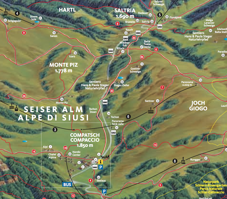 Wanderkarte Seiser Alm Südtirol