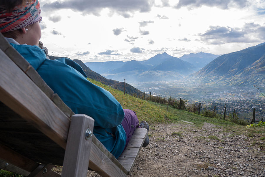 Wandern Taser in Suedtirol - Liegestuhl Zmailer Alm