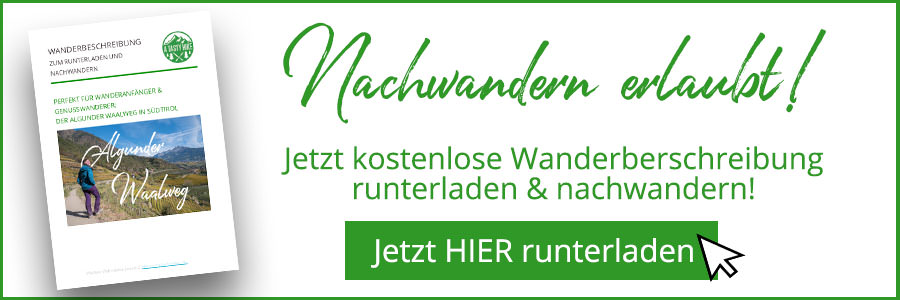 Banner kostenlose Wanderbeschreibung Algunder Waalweg