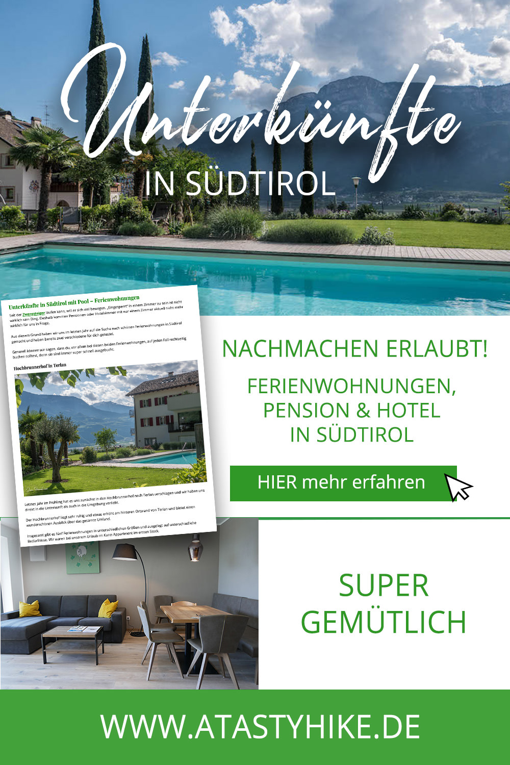 Fünf tolle Unterkünfte in Südtirol mit Pool für deinen nächsten Wanderurlaub in Südtirol