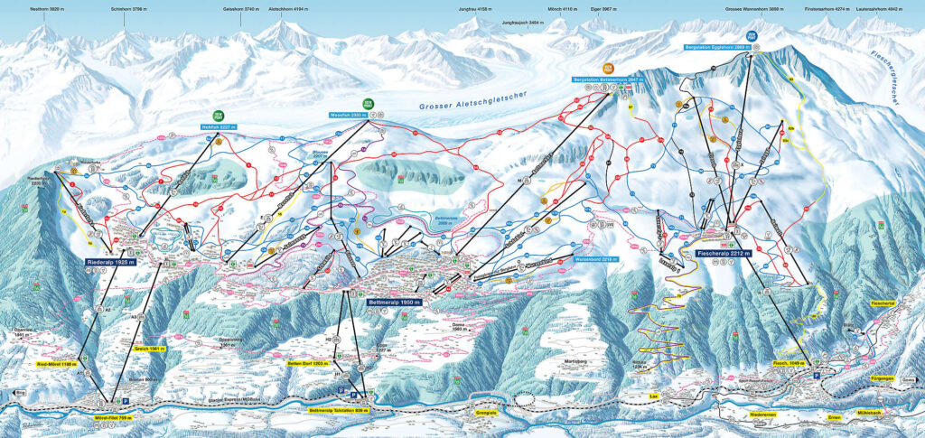 Skigebiet Aletsch Arena Schweiz