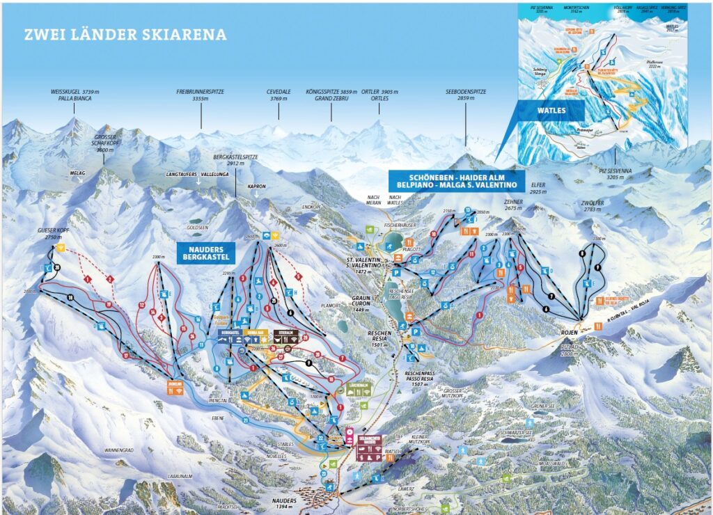 Skigebiet Zwei Länder Skiarena Südtirol