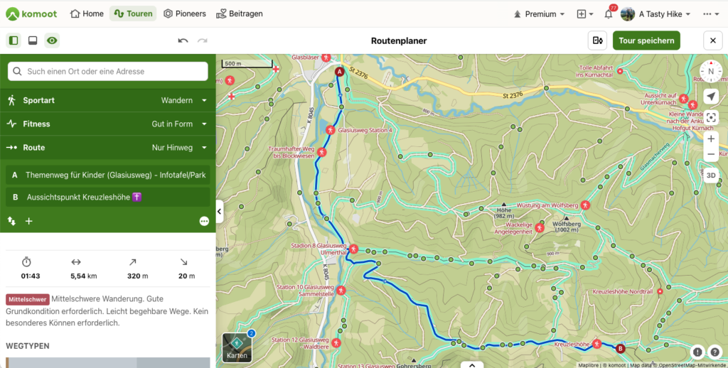komoot Routenplanung 4