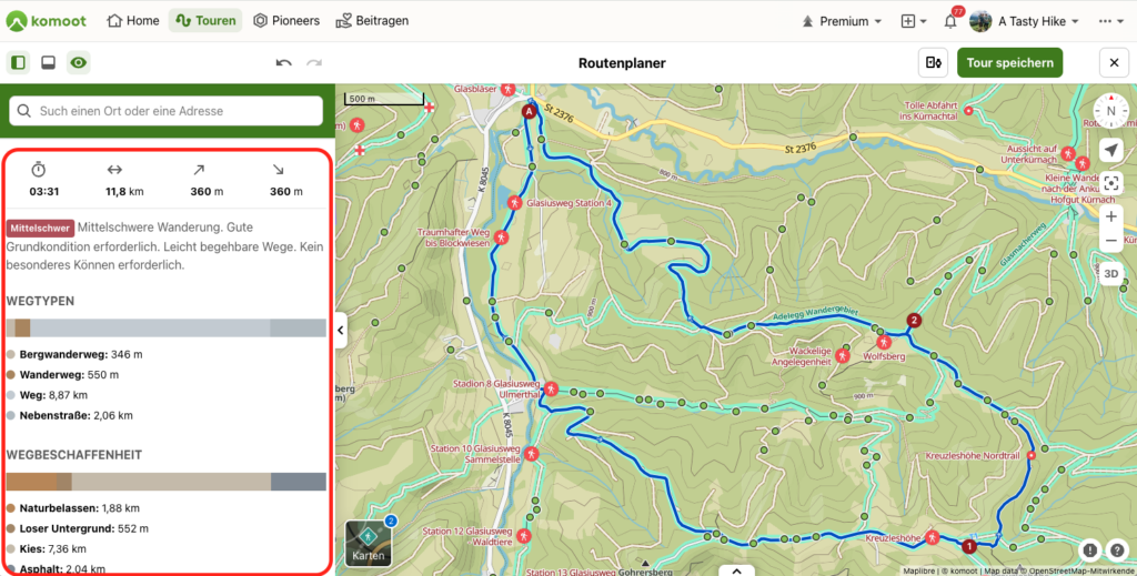 komoot Routenplanung 6